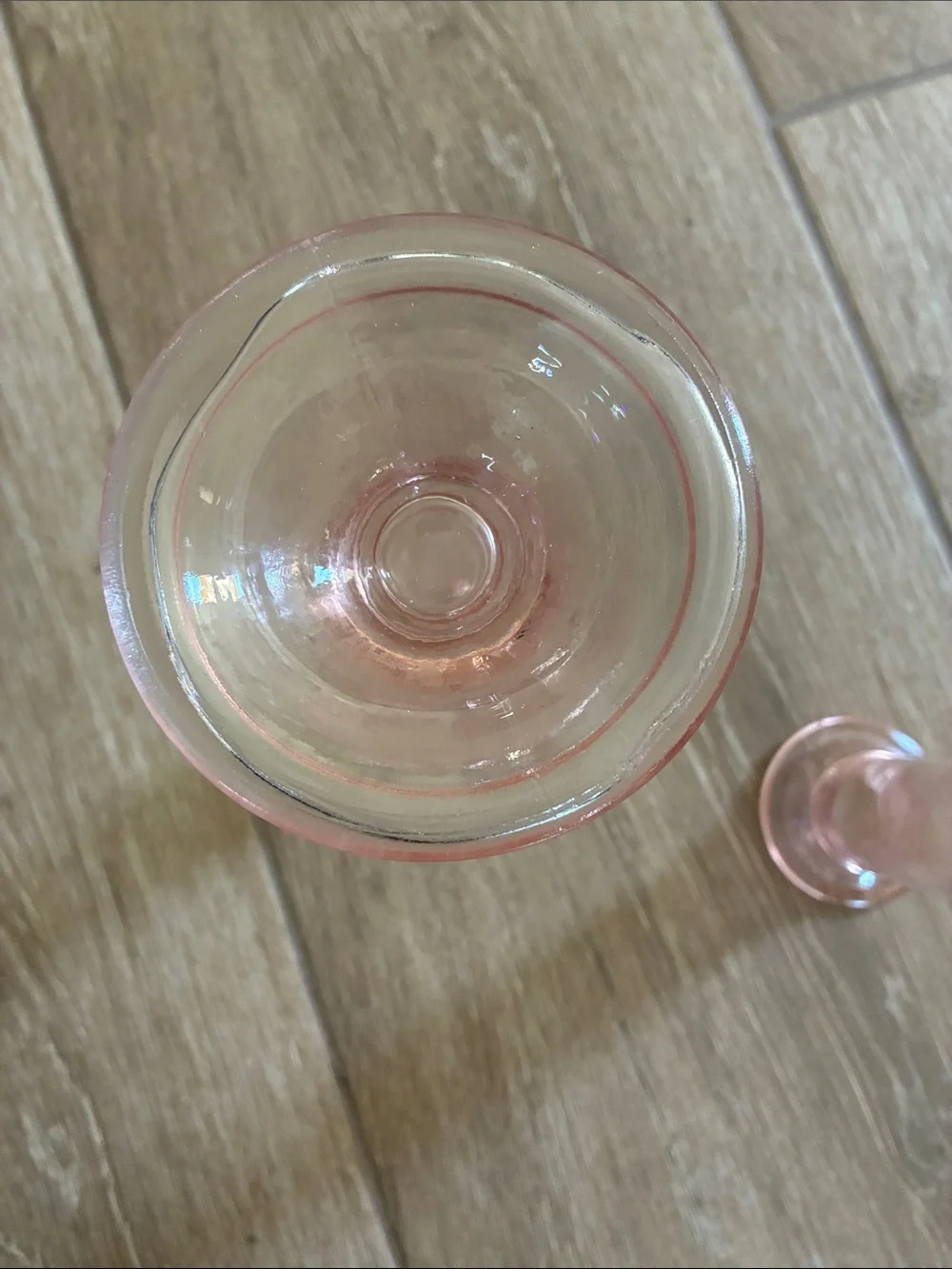 Pink Glass Candle Holders - Set of 2